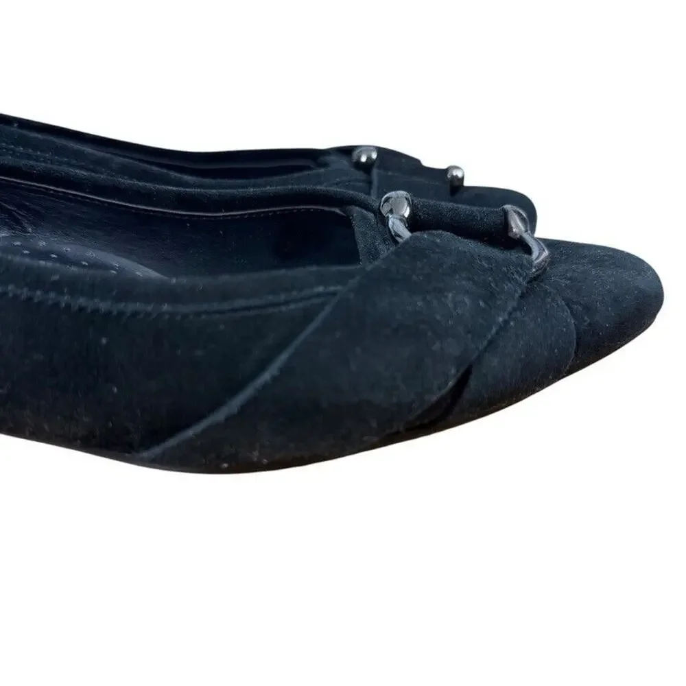 Vaneli Van Eli Kemen Women Black Suede Leather Slip On Flats Shoes Point Toe 9W